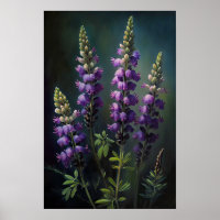 Poster d'impression de l'art de la lupine violette