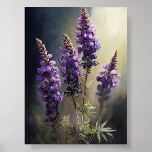 Poster d'impression de l'art de la lupine violette