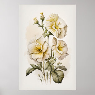 Poster d'impression de l'art de Primrose blanche