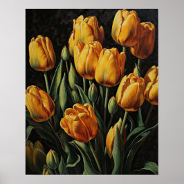 Poster d'impression de l'art des fleurs de tulipes