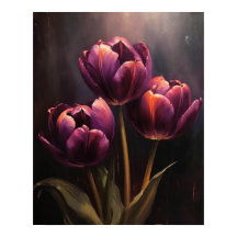 Poster d'impression de l'art des fleurs de tulipes