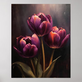 Poster d'impression de l'art des fleurs de tulipes
