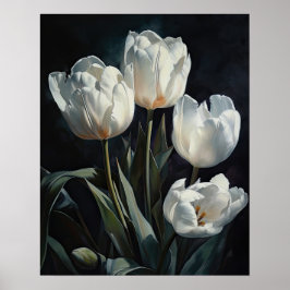 Poster d'impression de l'art des fleurs de tulipes