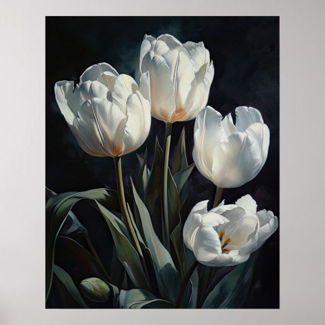 Poster d'impression de l'art des fleurs de tulipes (Devant)