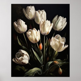 Poster d'impression de l'art des fleurs de tulipes