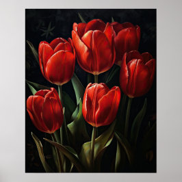 Poster d'impression de l'art des fleurs de tulipes