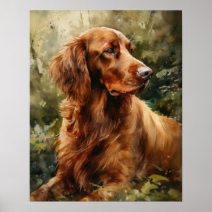Poster d'impression de l'art du chien d'Irlande Se