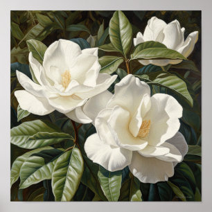 Poster d'impression de l'Art Fleuri Gardenias Blan