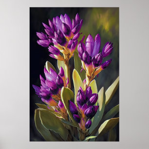Poster d'impression de l'art floral de Courcuma vi