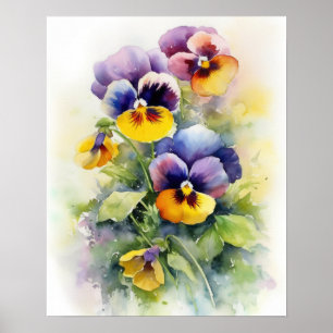 Poster d'impression de l'art Pansy Flowers