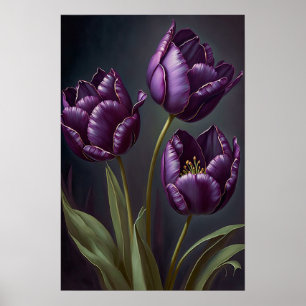 Poster d'impression de papier Tulipes violettes