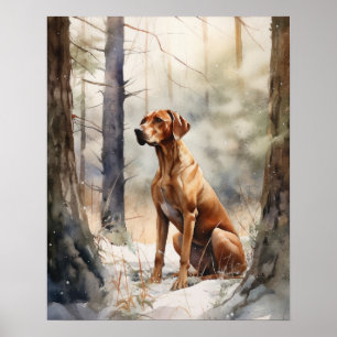 Poster d'impression de Redbone Coonhound Dog Art