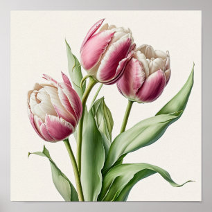 Poster d'impression de Tulipes roses