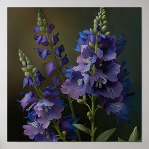 Poster d'impression de violet Delphinium