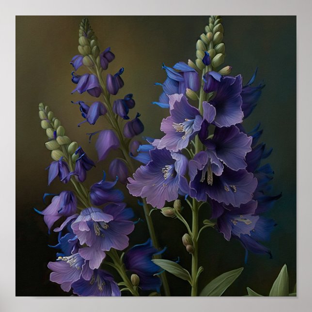Poster d'impression de violet Delphinium (Devant)