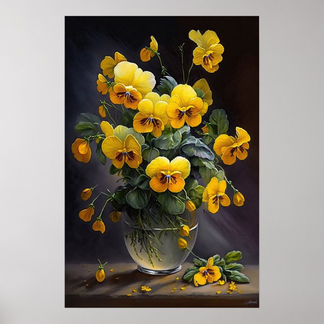 Poster d'impression de violons jaunes (Devant)