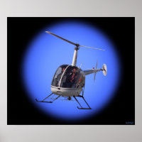 Poster d'impression d'hélicoptère Cool Chopper Pil