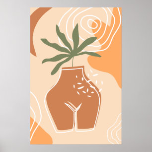 Poster d'impression du vase Curvy Boho Art Abstrai