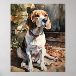 Poster d'impression d'un chien Beagle