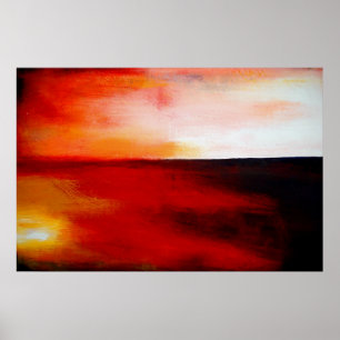 Poster d'impression d'un rectangle Abstrait rouge 