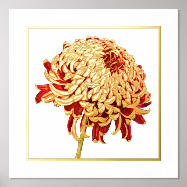 Poster d'impression Foil Accent Rouge & Gold Mum (Recto)