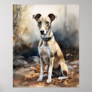Poster d'impression italien Greyhound Dog Art