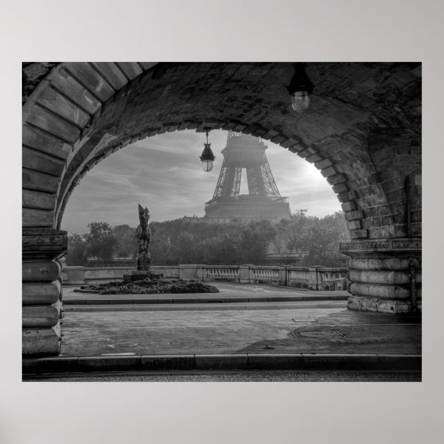 Poster d'impression noir et blanc Paris (Devant)