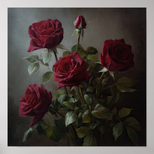 Poster d'impression Red Roses Flower Art
