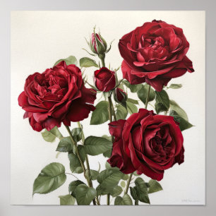 Poster d'impression Red Roses Flower Art