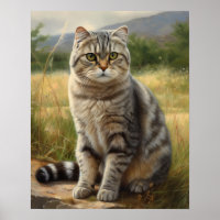 Poster d'impression Scottish Fold Cat Art
