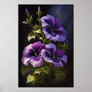 Poster d'impression violet Petunias