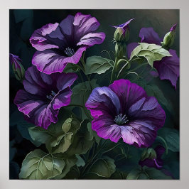 Poster d'impression violet Petunias