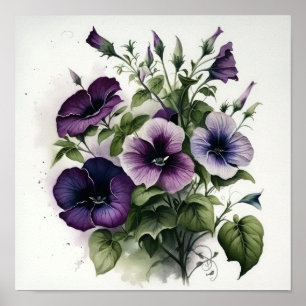 Poster d'impression violet Petunias