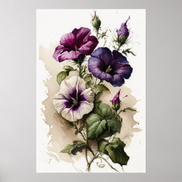 Poster d'impression violet Petunias