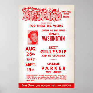 Poster Dinah Washington - Dizzy Gillespie - Charlie