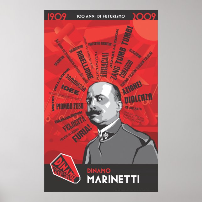 Poster Dinamo Futurista Marinetti Zang Tumb Tumb (Devant)