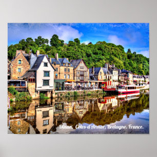 Poster Dinan, Cotes-d'Armor, Bretagne. France.