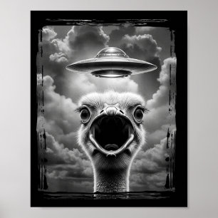 Poster Dinde Alien Drôle Ufo Selfie Thanksgiving Meme