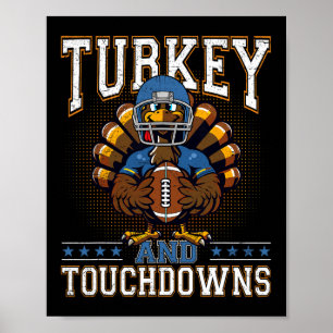 Poster Dinde de Thanksgiving et touchés de football homme