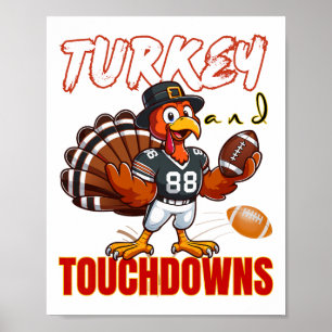Poster Dinde de Thanksgiving et touchés drôle Footll Lo