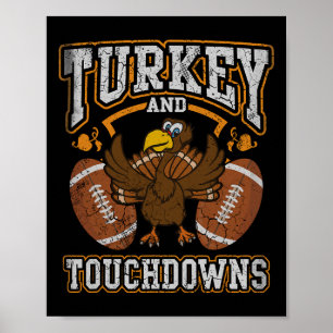 Poster Dinde de Thanksgiving et touchés Footll Hommes Enf