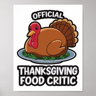 Poster Dinde de Thanksgiving Nourriture officielle de Tha
