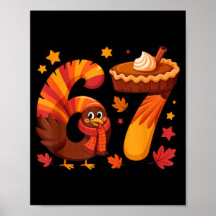 Poster Dinde drôle de Thanksgiving 67 Mème Six Sept