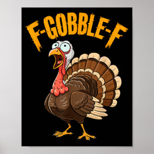 Poster Dinde drôle de Thanksgiving humour hommes femmes F