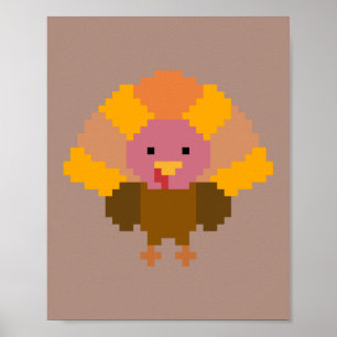 Poster Dinde - Pixel Art