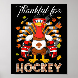Poster Dinde reconnaissante pour le hockey de Thanksgivin