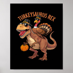 Poster Dinde Saurus Rex Dinde Dino Action de grâce Tout-p