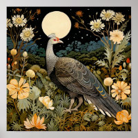 Dinde sauvage dans la prairie peinture art imprime