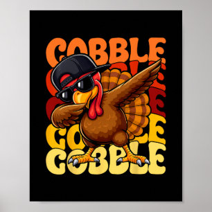 Poster Dindeur de la fête de Thanksgiving Hommes Wo
