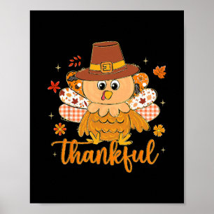Poster Dindon de Thanksgiving Préppy Vibrations d'Automne